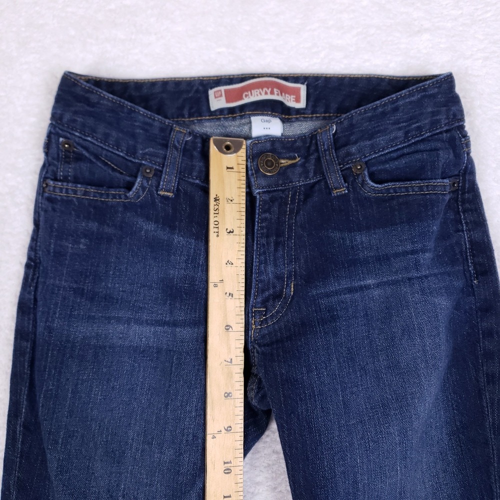 GAP Curvy Flare Jeans‎ Women's 1R Dark Wash Stretch Denim Retro Flare Fit - Picture 4 of 9